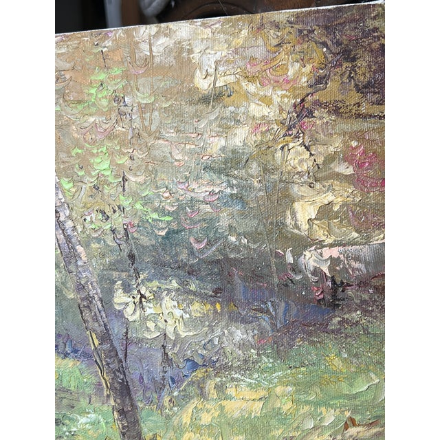 Late 20th Century Late 20th Century Luminous Woodland Reflections, Original Oil Painting For Sale - Image 5 of 6