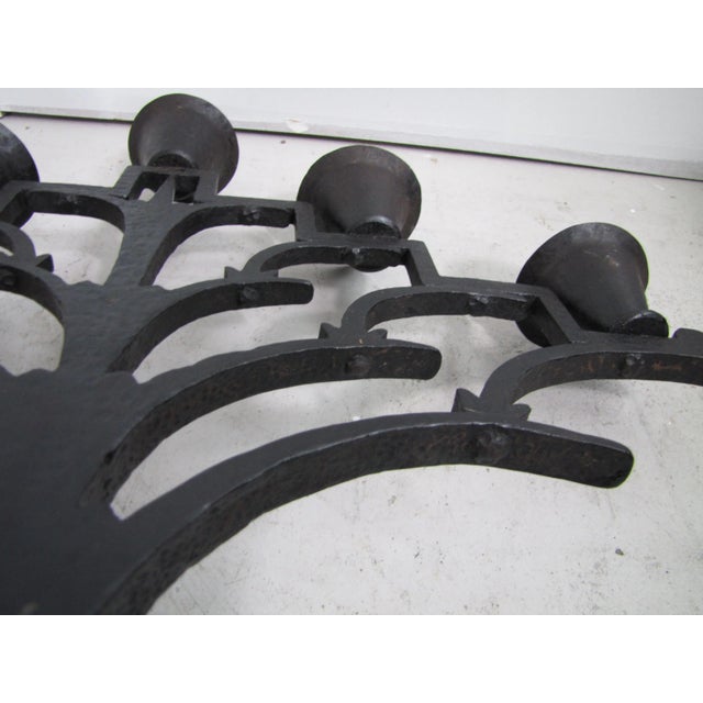 Contemporary Antique Art Deco Iron Candleholder in the Style of Koloman Moser For Sale - Image 3 of 8