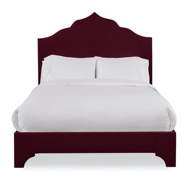 Not Yet Made - Made To Order Clementine Queen Headboard, Wine Velvet For Sale - Image 5 of 5