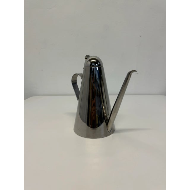 Alessi Cerutti Italy Tea Kettle, Coffee Pot, Carafe, Vessel in Stainless Steel, 1980s For Sale - Image 4 of 8