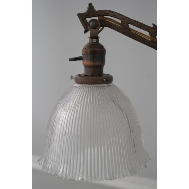 Vintage Art Deco Brass & Alabaster Floor Lamp For Sale - Image 4 of 11