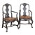 Pair of 19th Century Swedish Black Rococo Armchairs For Sale