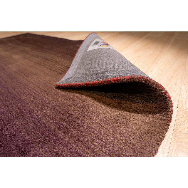 4x6 Rhea Unique Coral Solid Open Fiel Modern Handmade Wool Carpet Rug For Sale - Image 4 of 5