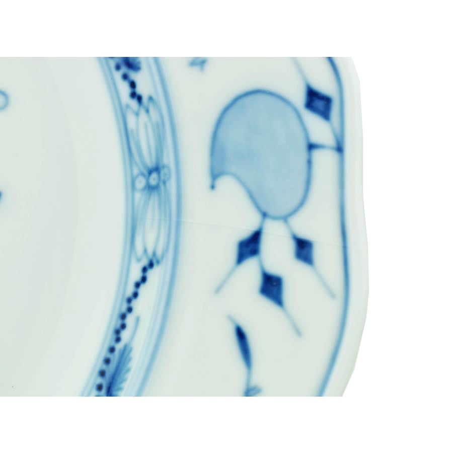 Antique Meissen Blue Onion Hand-Painted Porcelain Lunch Plate