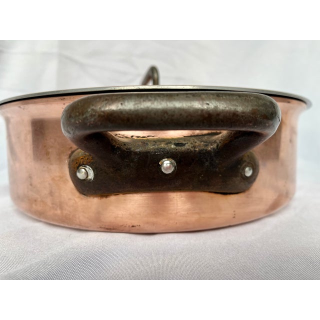 Late 1900s Copper Bourgeat French Double Handle Brasier With Lid For Sale - Image 10 of 11