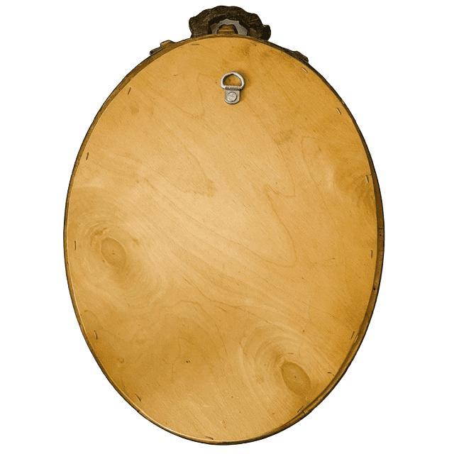 Mid-Century Hollywood Regency Oval Baroque Mirror with Leaf Decoration, 1960s For Sale - Image 8 of 9