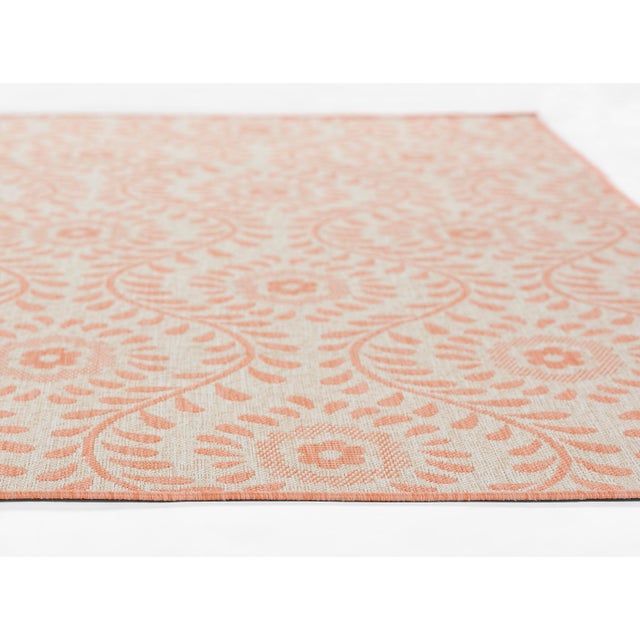 Contemporary Momeni Contemporary Indoor/Outdoor Riviera Vine Rug in Coral, 5'3" x 7' For Sale - Image 3 of 9