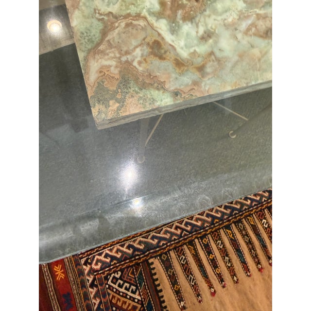 Green Onyx + Steel Side Table For Sale In San Francisco - Image 6 of 12