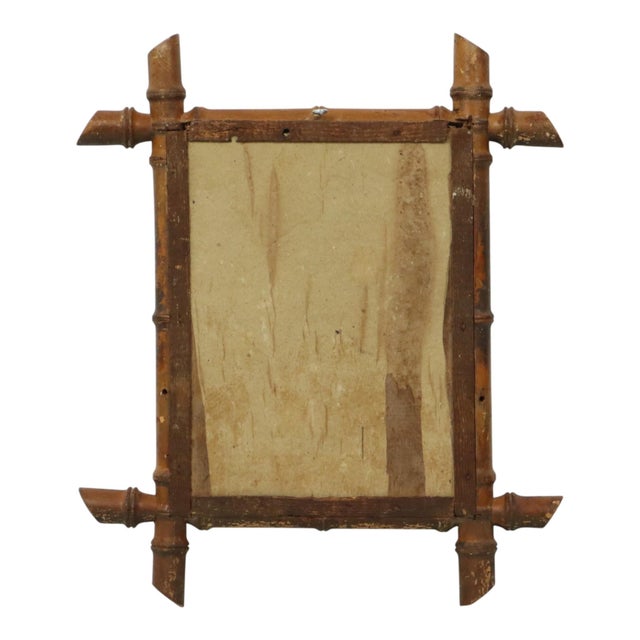 French Wooden Faux Bamboo Mirror For Sale - Image 6 of 15