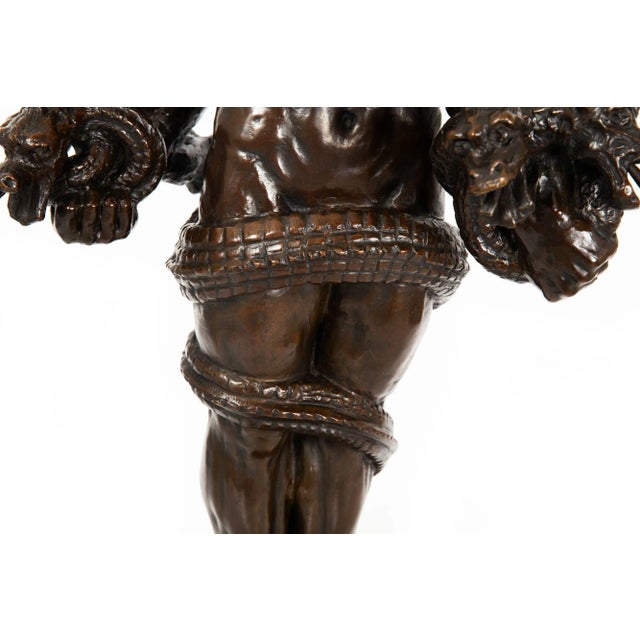 American School Art Deco Bronze Sculpture “Hercules & the Hydra” Ca. 1940s For Sale - Image 9 of 12