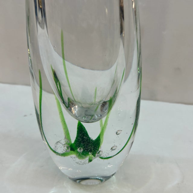 V. Lindstrand for Kosta Boda Tall Blown Glass Vase Signed and Numbered For Sale In Miami - Image 6 of 7