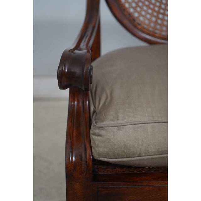 Wood Theodore Alexander Regency Style Cane Back Settee For Sale - Image 7 of 18