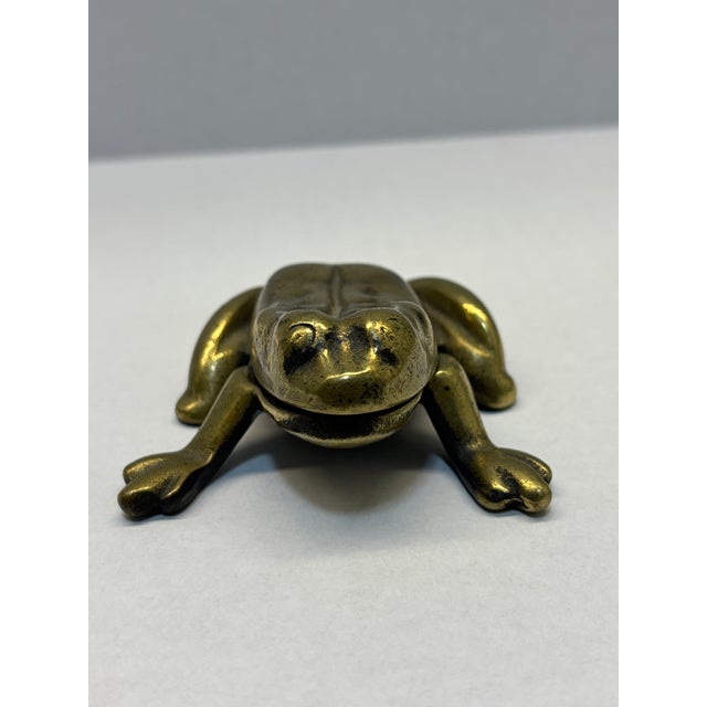 Description: Rare Antique Sold Brass Frog Hinged With Hidden Compartment Origin: England Date: Early 1900's Can Be Used...