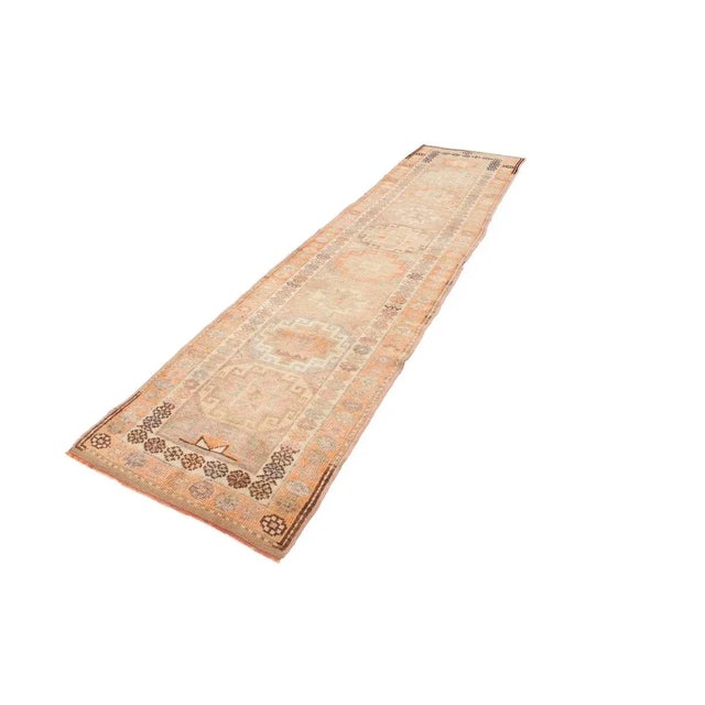 Traditional Mid 20th Century Faded Vintage Runner For Sale - Image 3 of 7