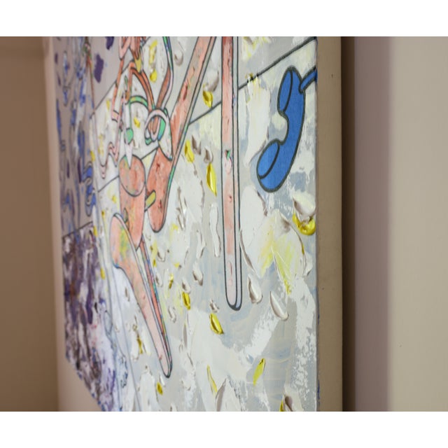Monumental original acrylic painting titled "After Dinner Wine" by American artist Andrew Polk, painted in 1987 and...