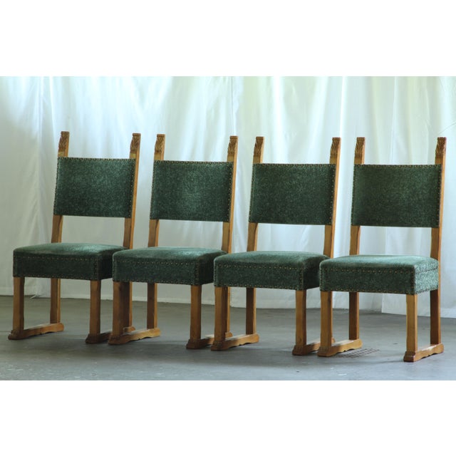 Vintage Danish Oak Throne Dining Chairs, 1954, Set of 4 For Sale - Image 17 of 17