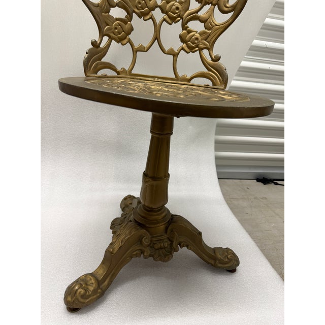 Kessler Cast Iron Ornate Boudoir Vanity Pivoting Chairs For Sale - Image 9 of 11