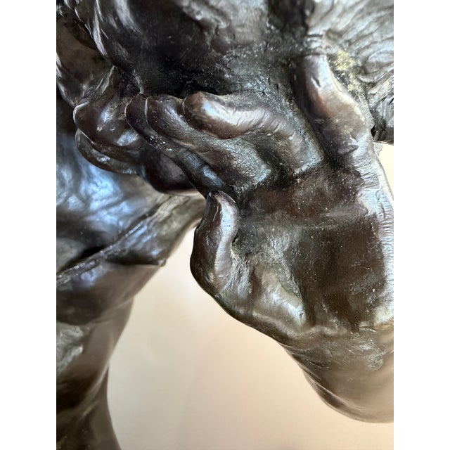 Bronze Large Antique Bronze Sculpture “Weeping Satyr” After Clodion, (Claude Michel), Signed “Clodion” For Sale - Image 8 of 12