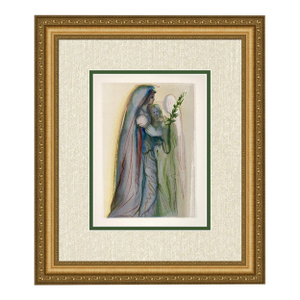 1960 Salvador Dali Final Prayer Woodcut Framed