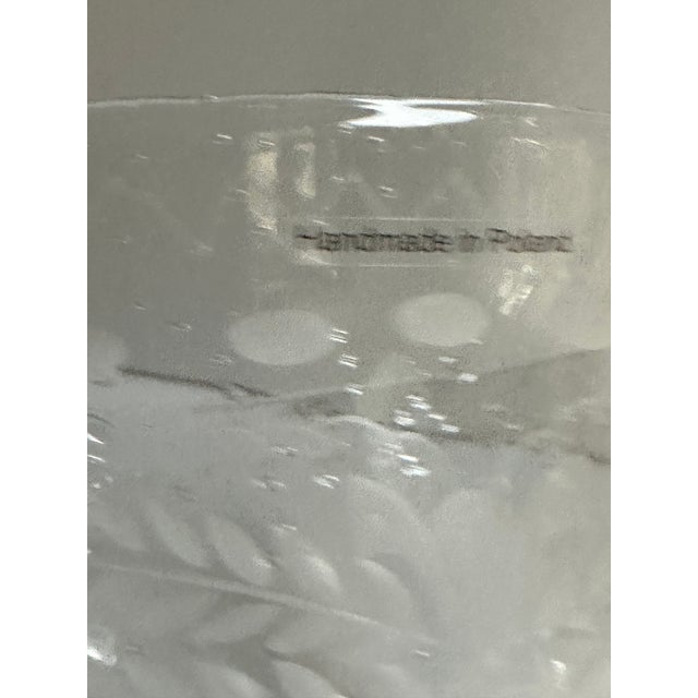 Oscar De La Renta-Miles Redd Large Heart Etched Footed Handmade Glass Bowl For Sale - Image 13 of 15