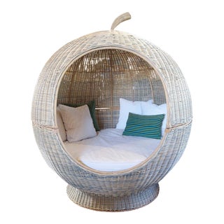 Outdoor Rattan Apple Pod Bed For Sale