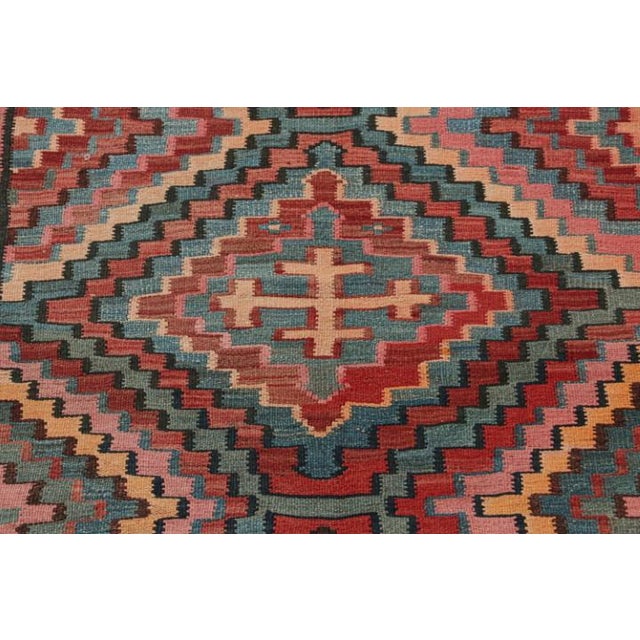 Tribal Vintage Persian Bidjar Kilim in Polychromatic Geometric Patterns by Rug & Kilim For Sale - Image 3 of 7
