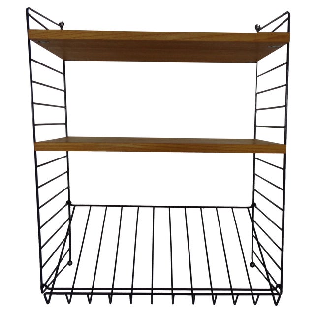 Swedish Wall Unit in Ash and Metal by Kajsa & Nils Nisse Strinning for String, 1950s For Sale