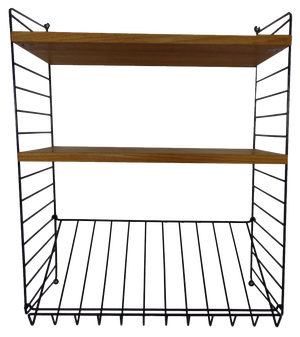 Swedish Wall Unit in Ash and Metal by Kajsa & Nils Nisse Strinning for String, 1950s