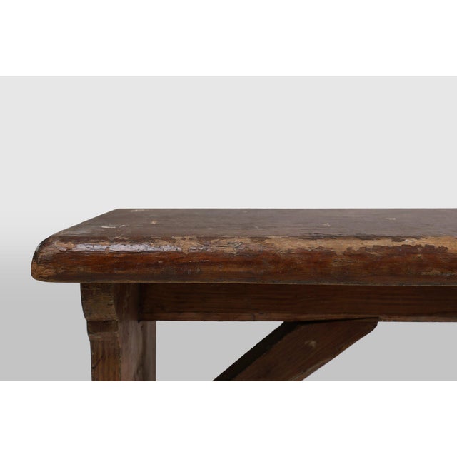 French Rustic Bench in Oak with Carvings, 1850s For Sale - Image 6 of 11