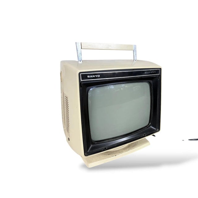 Black Vintage Space Age Portable Television from Sanyo, 1970s For Sale - Image 8 of 10
