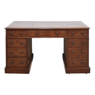 Mahogany Twin Pedestal Desk For Sale