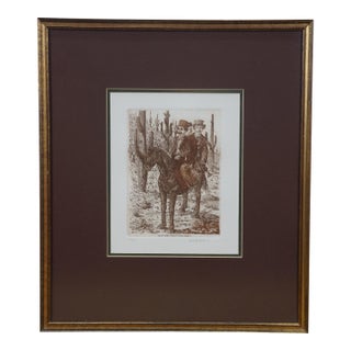 1977 Ronaldo Norden How the West Was Won Marx Brothers Horseback Engraving For Sale