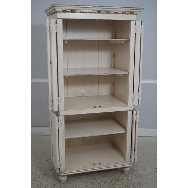 Traditional Habersham Country Style Linen Press Armoire For Sale - Image 3 of 14