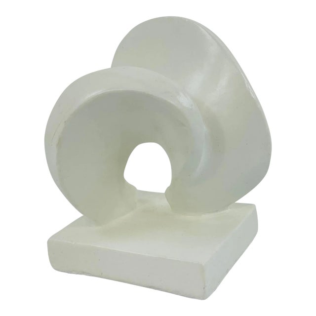 Made Goods White Concrete Abstract Modern Ashton Sculpture For Sale