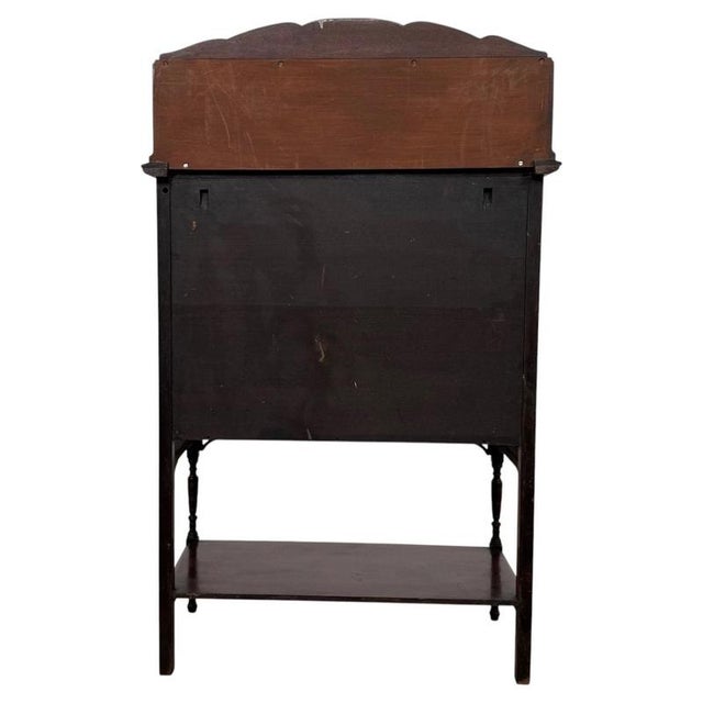 Brown Antique Early 20th Century English Edwardian Mahogany Display Cabinet Vitrine For Sale - Image 8 of 11