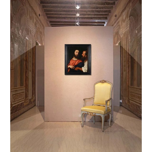 17th Century Venetian School "Christ of the Coin" Tiziano School oil on canvas 74x62 cm - with frame 86x76 cm good...