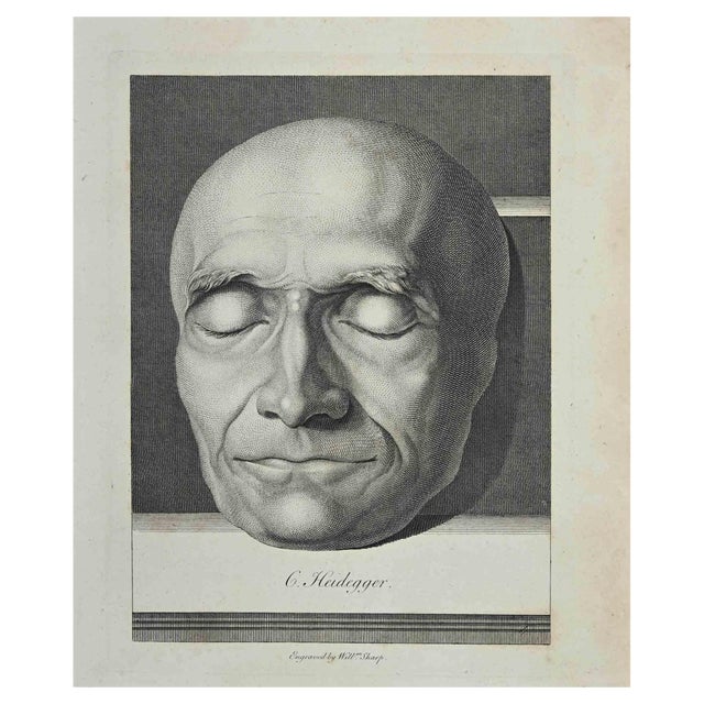 William Sharp, Portrait of G. Heidegger, Original Etching, 1810 For Sale