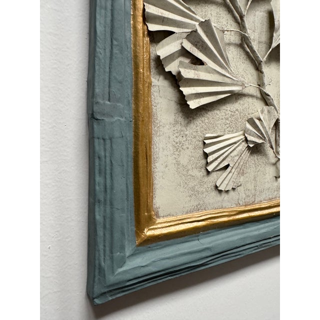 Three-Dimensional Papier Mache' Botanical Art in Papier Mache Frame For Sale - Image 6 of 9