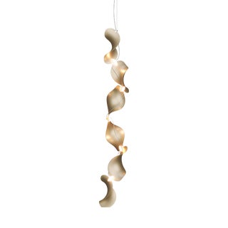 Dune 6 Vertical Line Pendant Light with Shades in Gold Metallic Tone by Daniel Becker for Moss Objects For Sale