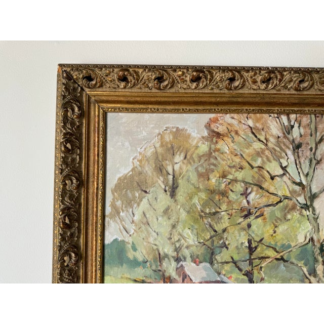 1960's Ruth Kerlin Hibbs Spring Rural Landscape Oil on Canvas Painting, Framed For Sale In Miami - Image 6 of 12