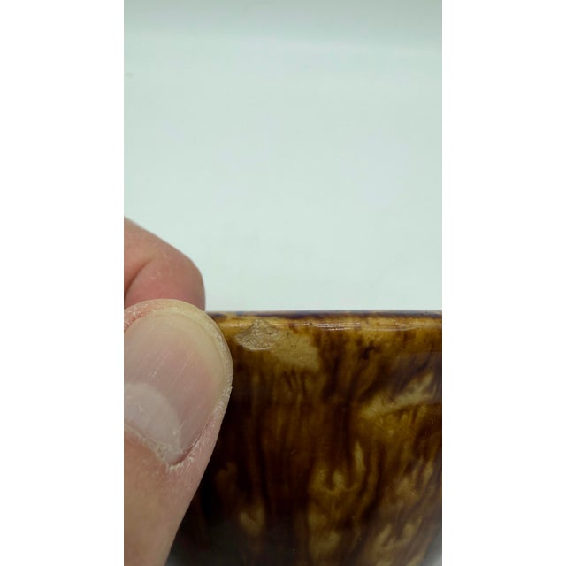 Ceramic A Very Nice Rockingham Glazed Yellowware Small Sized Mixing Bowl, Circa 1870’s For Sale - Image 7 of 12