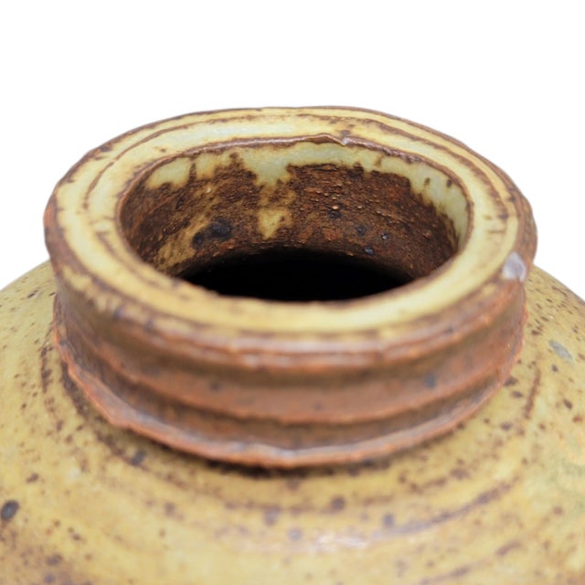 1990s Japanese Inspired Don Curreri Hand Crafted Etched Glazed Studio Pottery Vessel, Signed For Sale - Image 12 of 13