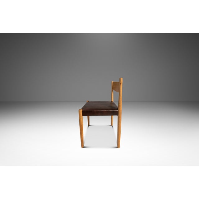 Poul Volther Restored Mid-Century Danish Modern Side / Dining Chair in Oak & Leather by Poul Volther for Frem Røjle, Denmark, C. 1970s For Sale - Image 4 of 18