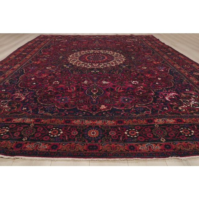 Antique Persian Mashhad Rug, 10'02 X 13'10 For Sale - Image 9 of 10