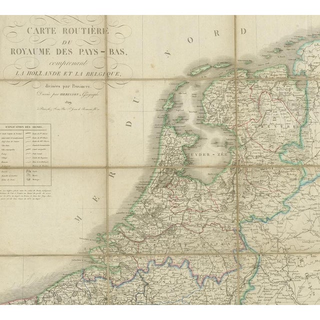 Antique Map of the Netherlands and Belgium by Hérisson, 1829 For Sale - Image 3 of 5