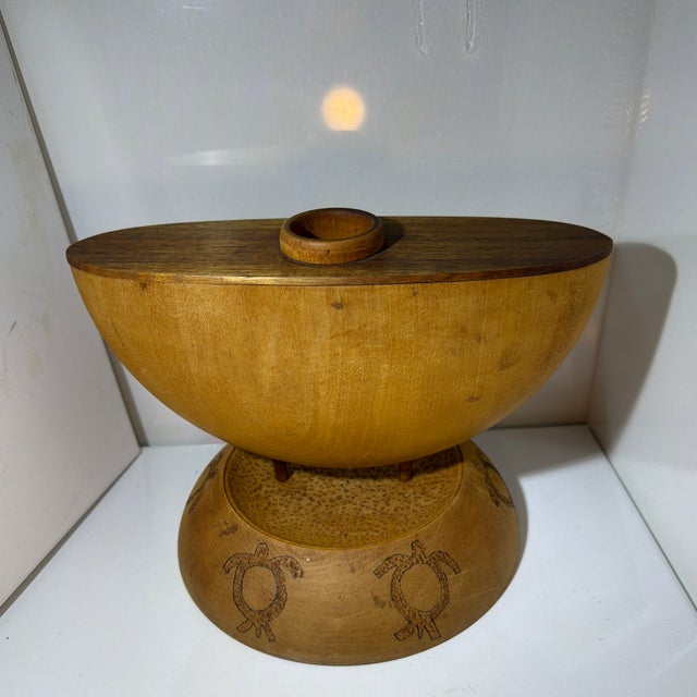 This is a fine studio art collective piece that can be used as a candleholder The signature reads "Rob Hale, Maple Koa,...