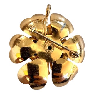 Mid 20th Century Coro Gold Tone Rhinestone Vintage Brooch/Pendant For Sale