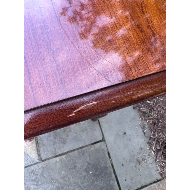 Late 20th Century Thomasville Queen Anne Cherry Lowboy With Carved Fan Drawer For Sale - Image 11 of 16