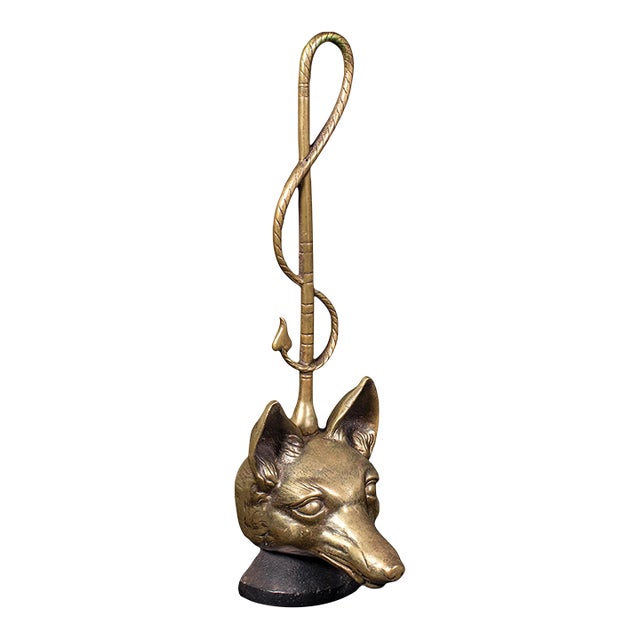 Antique Fox Head Doorstop, English, Brass, Country House Door Keeper, Circa 1920 For Sale