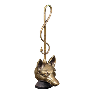Antique Fox Head Doorstop, English, Brass, Country House Door Keeper, Circa 1920